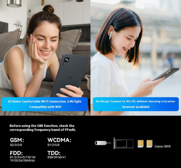HEADWOLF FPad 6 8.4 pouces Andorid 14 tablette 8GB RAM 128GB ROM MTK G99 octa-core 4G SIM 6500 mAh batterie – Image 19