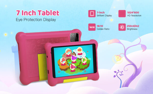 URAO enfants tablette 7 pouces Android 13 tablettes Quad Core 5GB RAM 32GB ROM 2500mAh double caméra Bluetooth WiFi contrôle Parental PC Pad – Image 8