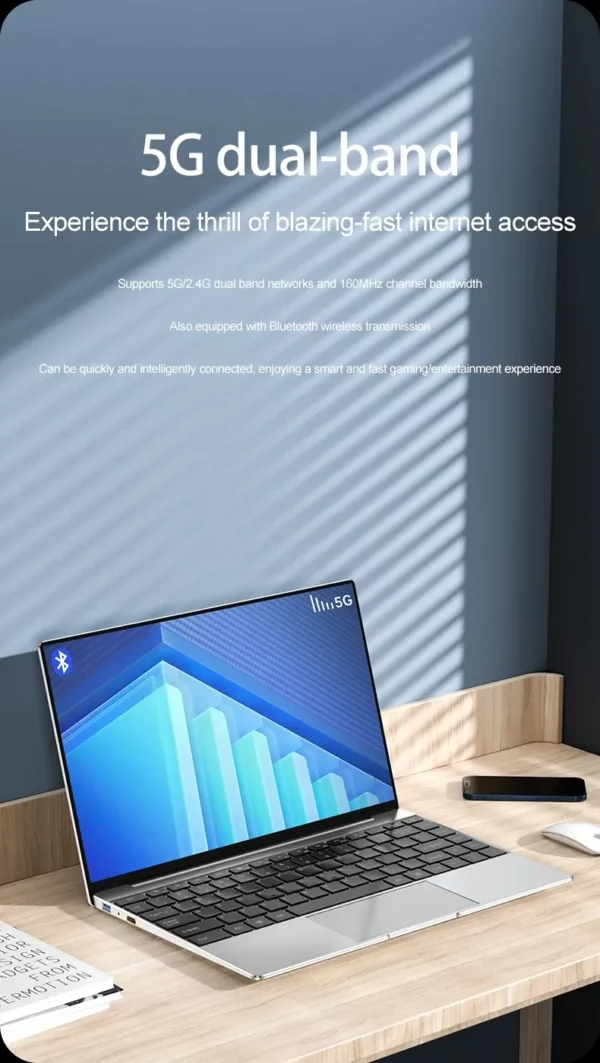 14 "ordinateur portable professionnel Intel N3700 16GB RAM384GB stockage corps Ultra mince ordinateurs portables de jeu Windows 11 pc de jeu 256GB/512GB/1TBsilver – Image 22