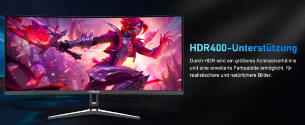 Moniteur 34 pouces 165Hz VA WQHD, écran large de bureau 21:9, écran d'ordinateur de joueur LED 1500R incurvé DP/3440x1440 – Image 13