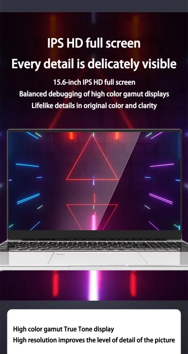 Station de travail ordinateur portable Windows 11 Intel N95 15.6 pouces ordinateurs portables de jeu 7500 mAh ultra longue veille bureau 16 Go de RAM 2 To SSD – Image 17