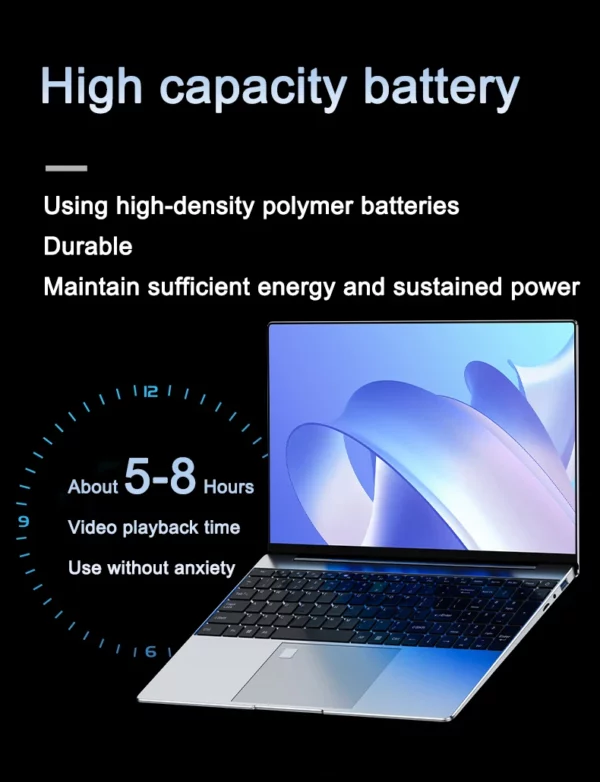 Original 15.6 "ordinateur portable N95 FHD IPS affichage 120 Hz écran ultra-clair 7500 mAh 32 GB/2 to SSD clavier rétro-éclairé déverrouillage par empreinte digitale – Image 12