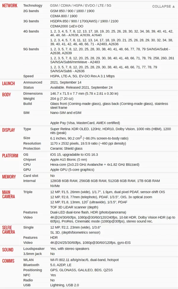 Apple-Téléphone portable iPhone 13 Pro, 128 Go, 256 Go, Dean, 6 Go de RAM, 6.1 ", Super Retina, OLED, A15, IOS, Face ID, NDavid, débloqué, 5G – Image 27