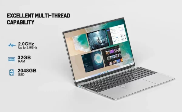 15.6 "ordinateur portable 32 Go Ram DDR4 2 To SSD avec empreinte digitale rétroéclairé ordinateur portable PC de jeu Intel UHD Graphics HD 480 P rose – Image 26