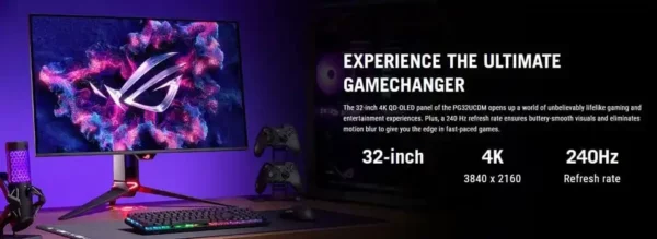 ROG ical32UCDM 4K Fast IPS 240Hz Gaming Monitor HDR10 32INCH SCREEN COMPUTER DISPLAY 1000NITS USB-C + HDMI + USB + DP PORT – Image 12