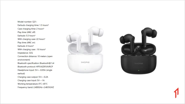 Écouteurs sans fil TWS Q21, suppression Active du bruit, vente flash, casque Bluetooth, pénétration, 1 plus – Image 20