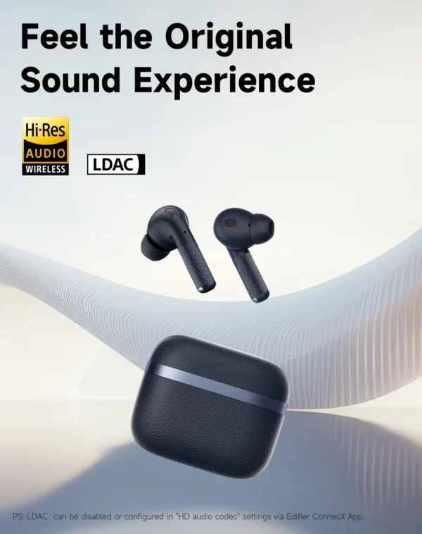 Edifier W260NC ANC Écouteurs TWS antibruit Bluetooth 5.3 Écouteurs sans fil haute résolution avec LDAC, 32 heures, connexion multiple – Image 12