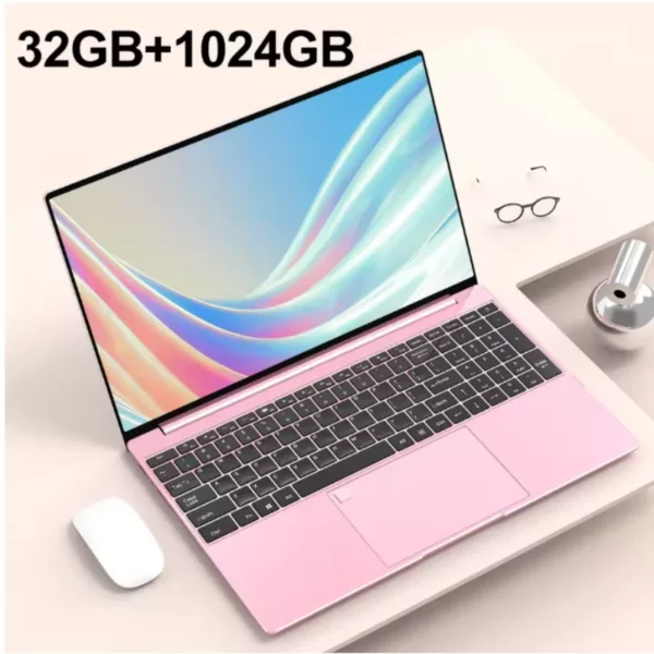 15.6 "ordinateur portable 32 Go Ram DDR4 2 To SSD avec empreinte digitale rétroéclairé ordinateur portable PC de jeu Intel UHD Graphics HD 480 P rose – Image 18