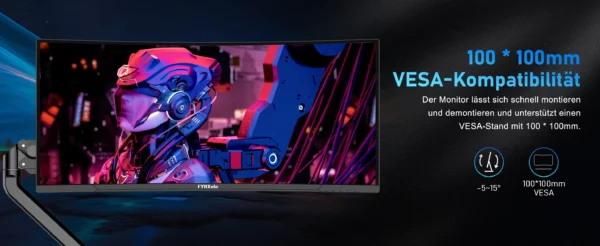 Moniteur 34 pouces 165Hz VA WQHD, écran large de bureau 21:9, écran d'ordinateur de joueur LED 1500R incurvé DP/3440x1440 – Image 15