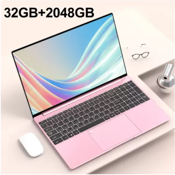 15.6 "ordinateur portable 32 Go Ram DDR4 2 To SSD avec empreinte digitale rétroéclairé ordinateur portable PC de jeu Intel UHD Graphics HD 480 P rose – Image 17