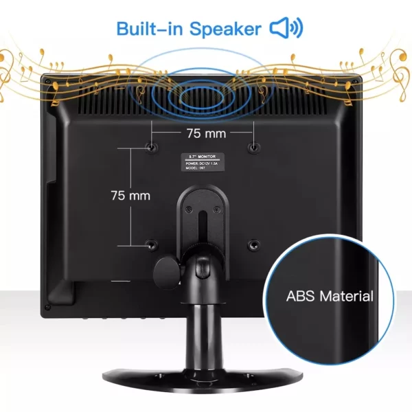 Eyoyo 10 pouces CCTV moniteur de sécurité 4:3 IPS écran LCD 1024x768 petit écran d'ordinateur TV pour PC avec entrée HDMI BNC VGA AV USB – Image 11