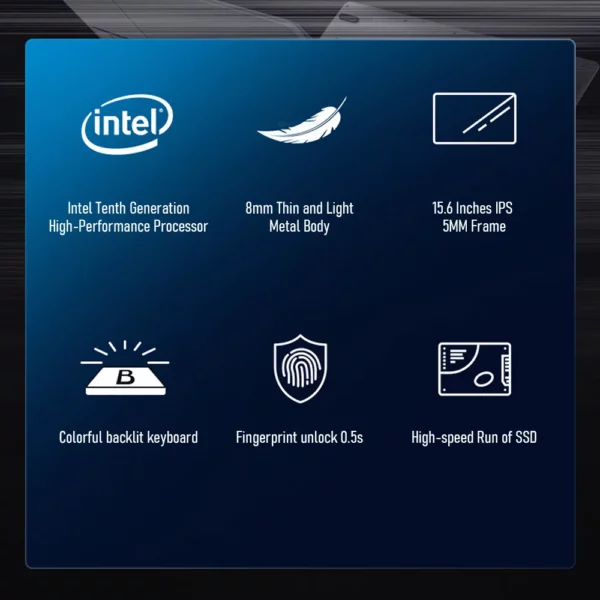 Ordinateur portable de bureau de jeu avec écran IPS, PC portable, Netbook professionnel, Intel Celeron N5095, Windows 10, 11 Pro, 15.6 pouces, 16 Go de RAM – Image 27