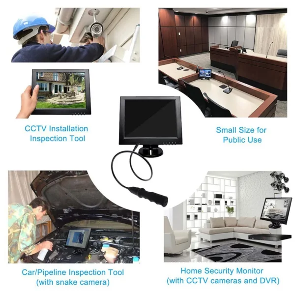 Moniteur LCD industriel 12 pouces 1024x768 800x600, pour caméra de Microscope DVR CCTV, haut-parleur intégré – Image 15