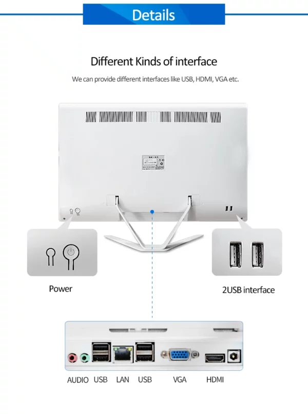 PC de jeu tout-en-un avec écran de 22 pouces, Intel i5, i7, 8 Go de RAM, SSD, ordinateur de bureau complet, PC de jeu Windows Gamer, nouveau – Image 16