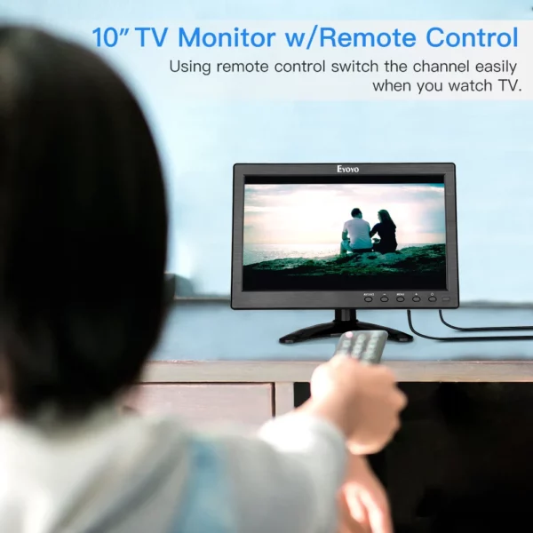 Eyoyo – petit écran LCD HDMI TV 10 ", 1024x600, avec VGA, AV, USB, télécommande, pour système de sécurité de vidéosurveillance, DVD, PC – Image 12