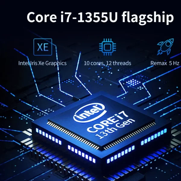 Ordinateur portable 15.6 pouces Intel I7-1355U NVIDIA MX450 clavier rétro-éclairé 32GB RAM 2 to SSD DDR4 Win11 déverrouillage par empreinte digitale ordinateur de jeu – Image 2