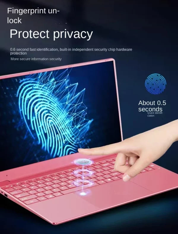 Ordinateur portable rose Windows 11 10 Pro, ordinateur portable Intel bon marché, D4, 12 Go de RAM, 15.6 Go, 1920 Go, 1080 Go, 1 To SSD, port HDMI, 128 pouces, 256x512 – Image 14