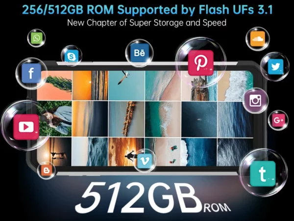 Unihertz tank 3s 8849 smartphone alimenté avec projecteur 24GB 256GB Dimension 8200 téléphone portable 15600mAh 66W chargeur 64MP 5G téléphone – Image 18