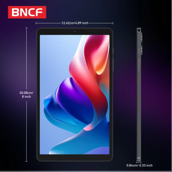 BNCF BPad Mini SE 8.7 pouces Android15 Unisoc T615 tablette écran IPS 8 cœurs (4 +12)GB RAM + 128GB ROM 5500mAh batterie Widevine L1 onglet – Image 8