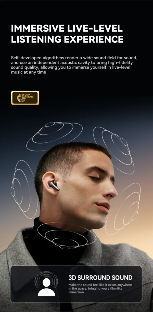 Sanag T85 ANC sans fil Bluetooth écouteur 6 micro-48dB actif hybride suppression du bruit casque ENC HD appel écouteurs TWS écouteurs – Image 13