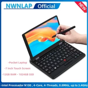 7 pouces Mini ordinateur Portable 12G 1 to N100 ordinateur Portable IPS écran tactile Netbook Win 11 Pro Mini PC Micro ordinateur Bluetooth 4.2