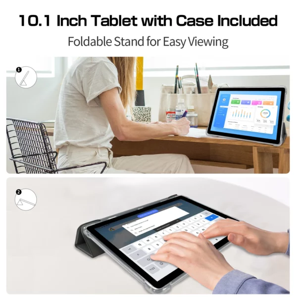 VASOUN-Tablette Android 14 de 10.1 Pouces, 12 Go (6 + 6 Extensions) de RAM, 128 Go, Dean, Octa Core, Touriste Epi4 G Débloquée avec WiFi 2.4G/5G et GPS – Image 18