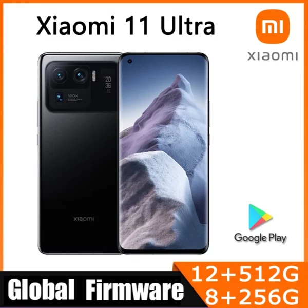 Xiaomi-Smartphone 11 Ultra Global Firmware, 5G, 12G, 512G Snapdragon 888, 6.81 pouces, 50MP, 120W, sans fil, inverse sans fil