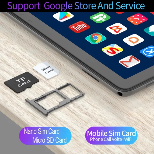 BDF Android 10.1 pouces tablette Google Play Octa Core double caméra double SIM 3G appel téléphonique tablettes Bluetooth Wifi 4GB + 64GB ROM – Image 3
