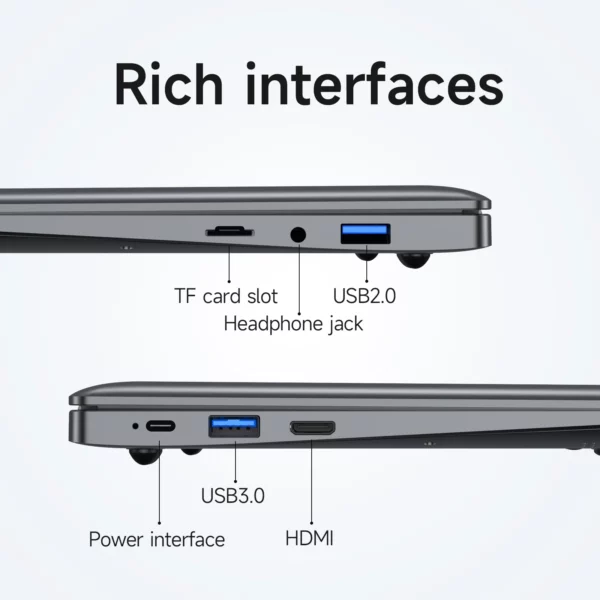 TOPOSH mini ordinateur portable 10,1 pouces, système Windows 11, processeur Intel, disque dur 12GRAM + 256SSD, petit ordinateur netbook portable intel J4105 – Image 6
