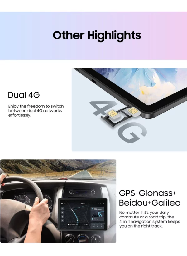 Tablette Blackview Tab 16 Pro  8 Go + 256 Go Écran 11'' FHD + Batterie 7700 mAh Android 14 Widevine L1 Unisoc T616 Tablette PC – Image 43
