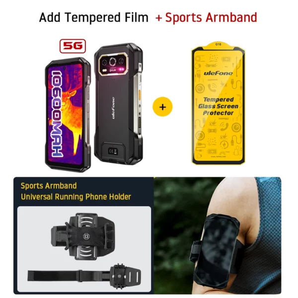 Téléphone robuste Ulefone Armor 27T Pro 5G 10600mAh Smartphone Android 14 50MP + 64MP Caméra nocturne 6,78" 120Hz 24GB + 256GB NFC Téléphone portable – Image 10
