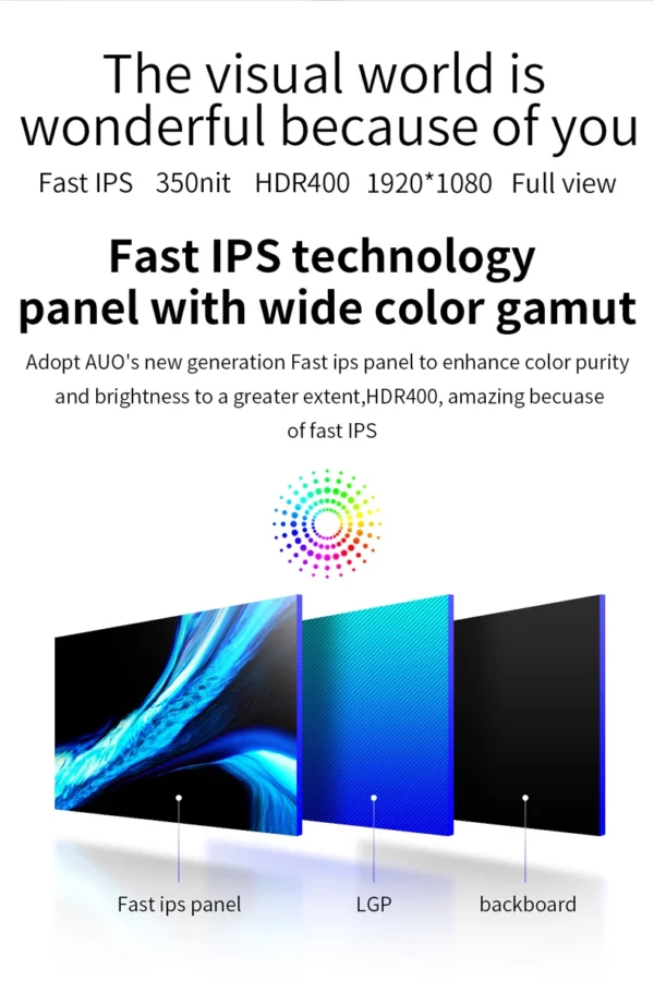 Moniteur de jeu G-sync 24/27 pouces, écran Ips Fhd 180hz 1k/2k, écran d'ordinateur de bureau – Image 12
