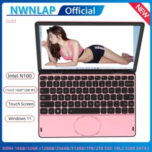 Pas cher 360 °   Écran tactile ordinateur Portable 11 pouces Intel N100 CPU 16GB/32GB DDR4 128G--1TB SSD Portable bureau ordinateur Portable Mini ordinateur