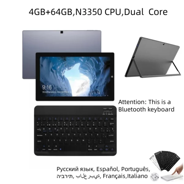 2025 Nouvelles tablettes Windows 10 de 11,6 pouces Intel Celeron N4120 1920 x 1080 IPS 8 Go DDR3-RAM 512 Go EMMC ROM 2 x USB 3.0 WIFI – Image 9
