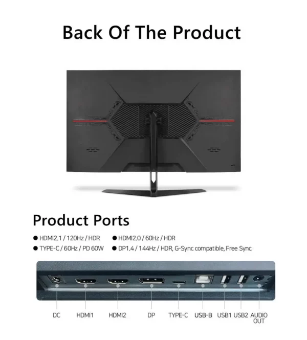 FYHXels32-Écran LED UHD pour ordinateur de bureau, moniteur PC IPS, écran d'ordinateur de jeu, technologie FreeDiviG-Divig, 32 pouces, 4K, 144Hz, 3840x2160 – Image 23
