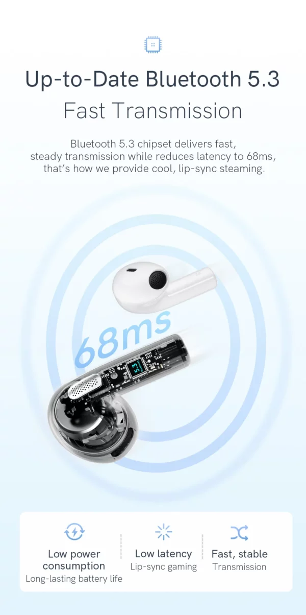 QCY-Écouteurs sans fil Bluetooth 5.3 TWS T20, oreillettes à faible latence de 68ms, 13mm, casque HIFI, 4 micros, appel ENC HD, nouveau – Image 15