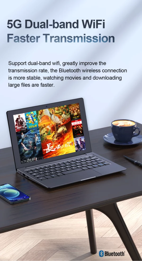TOPOSH-Mini ordinateur portable portable 10.1 "Celeron J4125, 12 Go de RAM, 512 Go de SSD, facile à transporter, Windows 11, ordinateur de bureau – Image 15