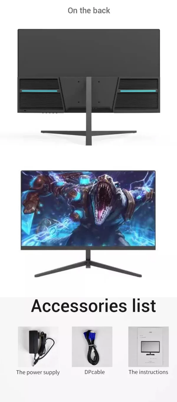 Moniteur d'ordinateur sans cadre pour étudiant, écran IPS, moniteur de bureau PC, 22 "-24" – Image 6
