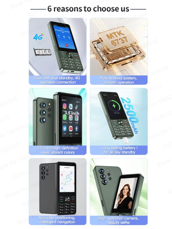 SERVO F25 PRO 4G LTE bouton Smartphone système Android lecture magasin Radio FM 2GB + 16GB WiFi 3.5 "écran tactile téléphones intelligents double SIM – Image 10