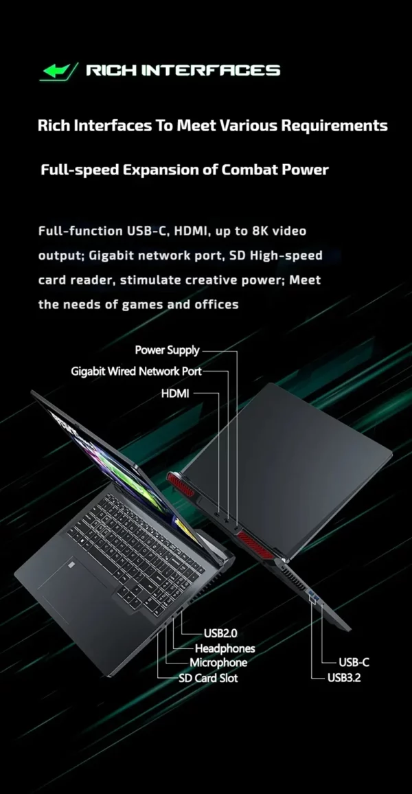 Ordinateur portable de jeu RTX 4060 i9-12900H 16 pouces |   DDR4+SSD En option |   Clavier rétroéclairé |   Impression numérique |   Win11 |   Remise à durée limitée – Image 18