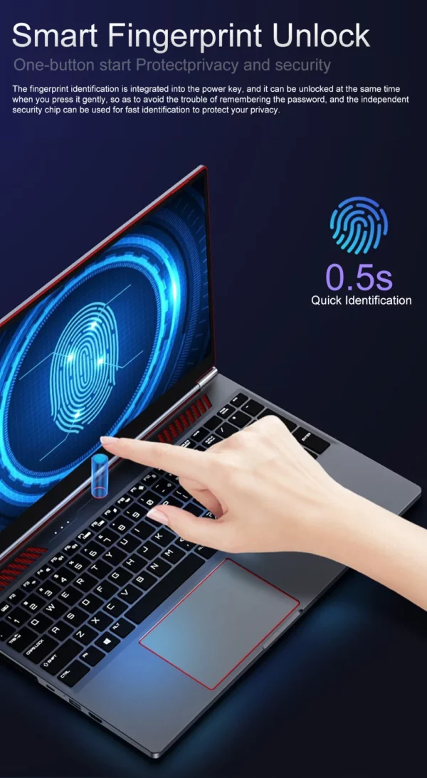 Ordinateur portable de jeu crelander 16,1 pouces Intel Core i9 10e génération NVIDIA Graphics GTX 1650 IPS écran 144hz ordinateur portable de jeu – Image 16