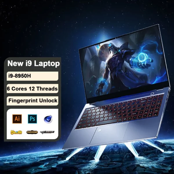 CRELANDER-Ordinateur portable i9, ordinateur portable de jeu, 15.6 pouces, processeur Core i9 8e, 9e, 10e, Isabel, 32 Go de RAM, Windows 11 – Image 2