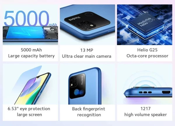 Smartphone 10A 6GB 128GB Original Xiaomi Redmi Global 6.53 'écran HD Helio G25 Octa Core 13MP empreinte digitale 5000mAh téléphone utilisé – Image 8