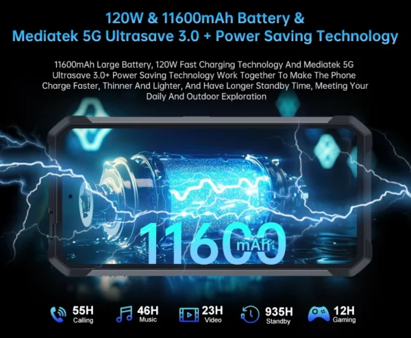【 Premier du monde】Unihertz par 8849 Tank 4 pro Smartphone 5G avec projecteur 720P Dimensité 8300 36 Go + 1 To Téléphone portable 3k AMOLED Android – Image 17