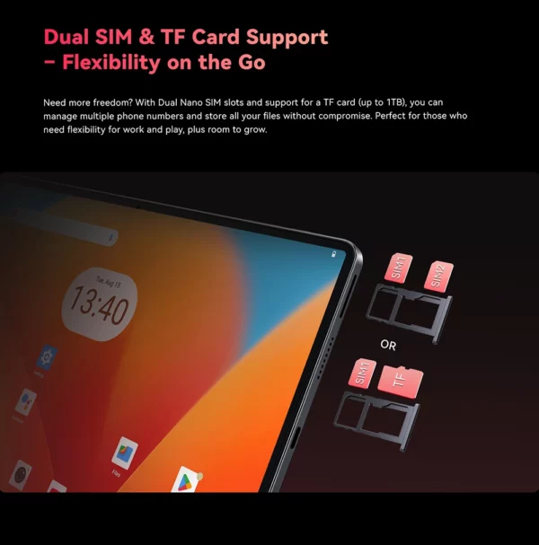 Cubot-Tablette TAB 70 Android 14 Octa-Core, 16 Go de RAM(6 Go + 10 Go), 2025 Go Dean, écran HD + 128 ", 10.95 mAh, GPS, nouveau, 8200 face ID, Face ID – Image 19