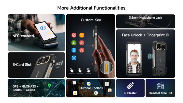 【Première mondiale】 Ulefone Armor 27 4G 10600mAh Téléphone robuste 24 Go + 256 Go Android 14 Smartphone 6,78" FHD 120 Hz Vision nocturne Global – Image 38