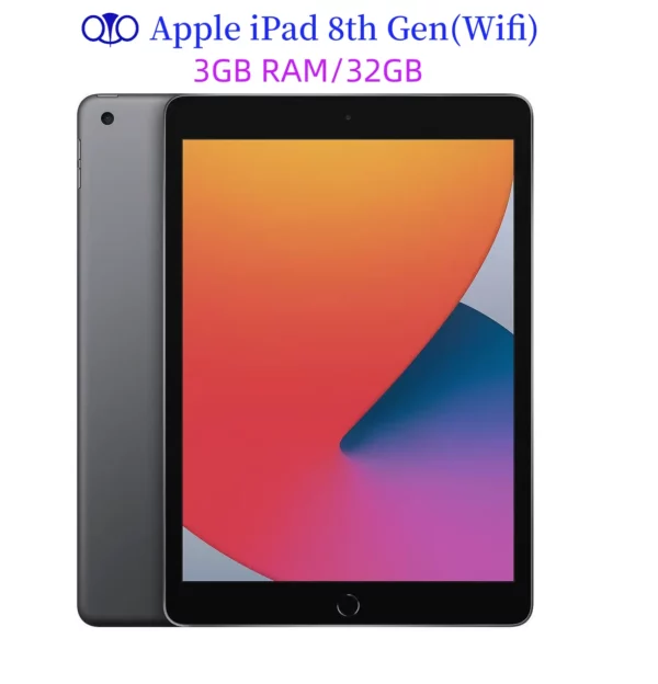Apple iPad d'origine 10.2 ''2020 débloqué iPad 8e génération Wifi 32GB A12 Bionic Retina IPS LCD iOS 14 96% nouvelle tablette