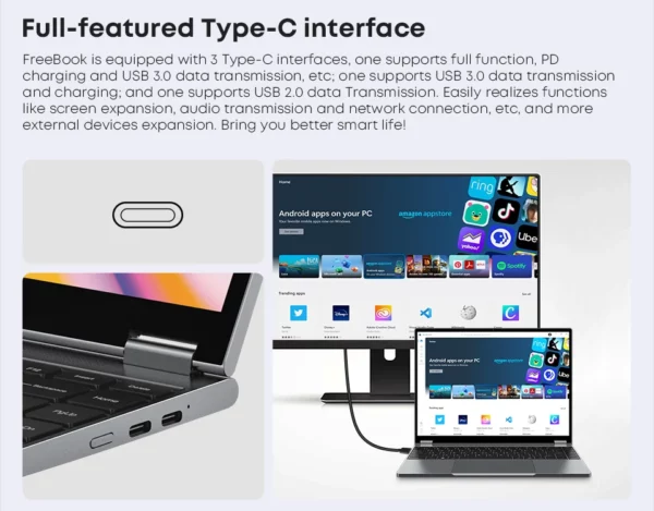 CHUWI-Ordinateur Portable FreePle, Tablette 2 en 1, Intel N100/i3 1215U, Écran Tactile 13.5 Pouces, 12 Go LPDDR5, 512 Go SSD – Image 24