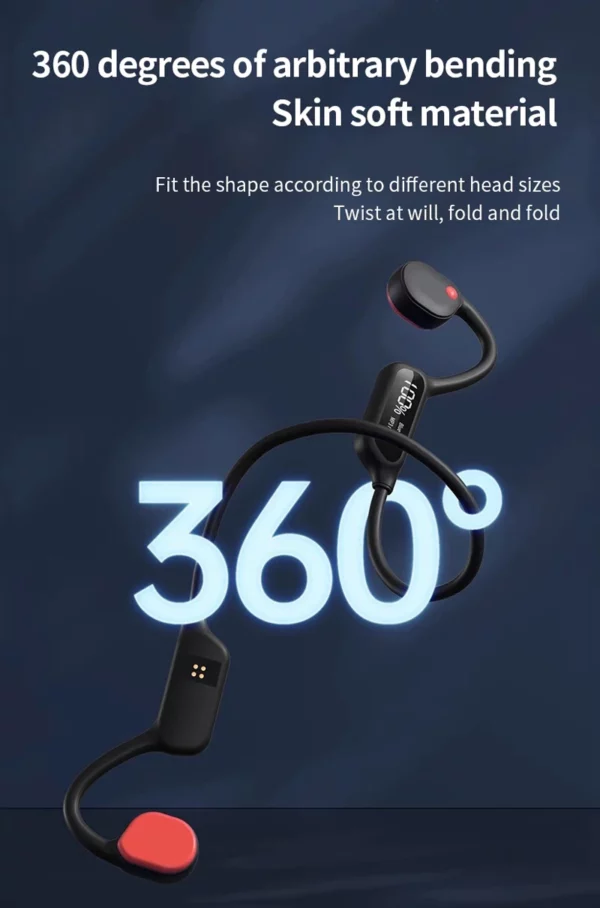 Écouteurs à Conduction osseuse, Bluetooth, sans fil, étanche IPX8, lecteur MP3, Hifi, crochet d'oreille, casque avec micro, pour la natation – Image 36