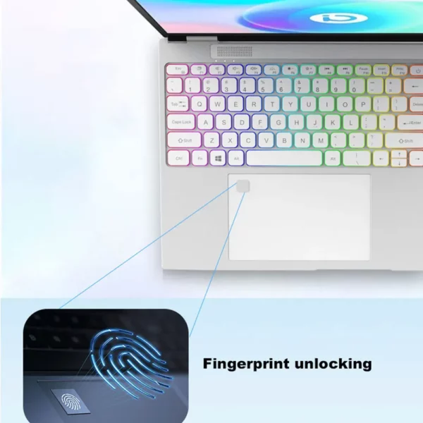 Crelnader double écran ordinateur portable 7 pouces écran tactile boîtier métallique RGB rétro - éclairage empreintes digitales déverrouiller la fenêtre 11 Ultra - mince ordinateur portable – Image 5